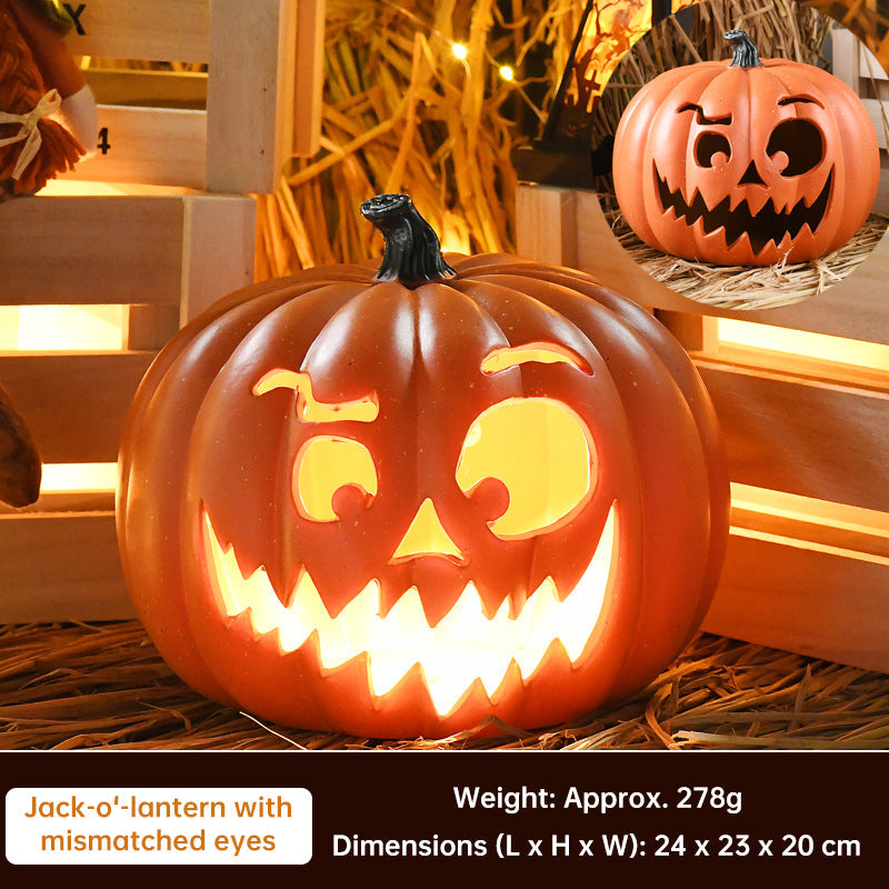 Glowing Halloween pumpkin lantern seasonal decoration