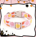 Peaches and pumpkins seasonal dog collar, product view