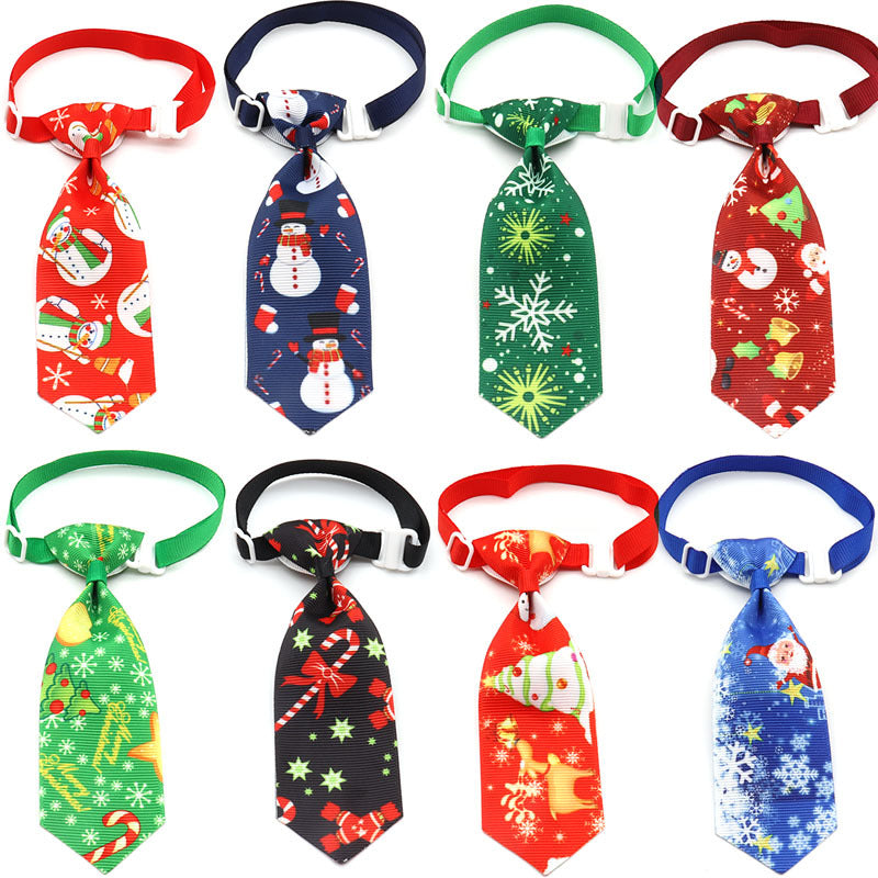 Christmas Pet Tie for Dogs - Festive Holiday Bowtie Neck Tie