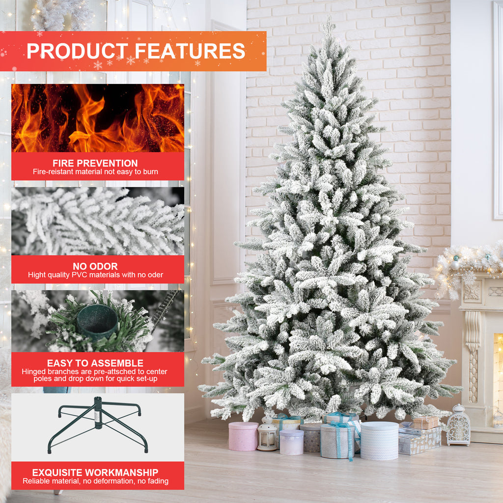 Flocked tree product features — fire-safe, no odour, easy assembly