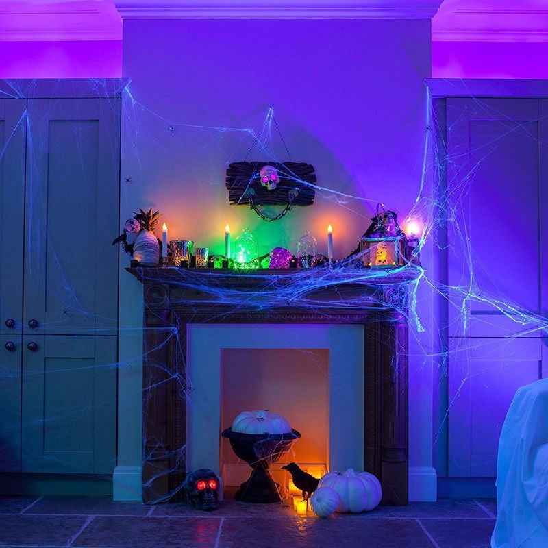 Halloween Stretchable Spider Web Decoration – Cotton Web with Mini Spiders for Indoor & Outdoor Use product image 3