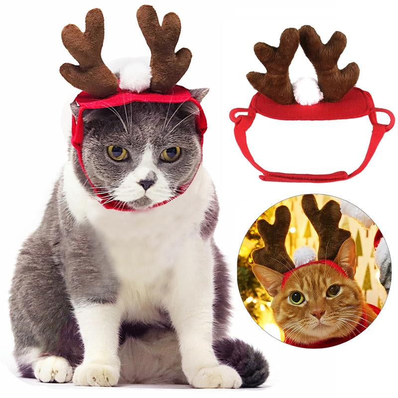 Christmas Reindeer Antler Headband for Dogs - Soft Plush Holiday Costume Accessory