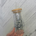 Lily Triangle Glass Can with Bamboo Lid product image