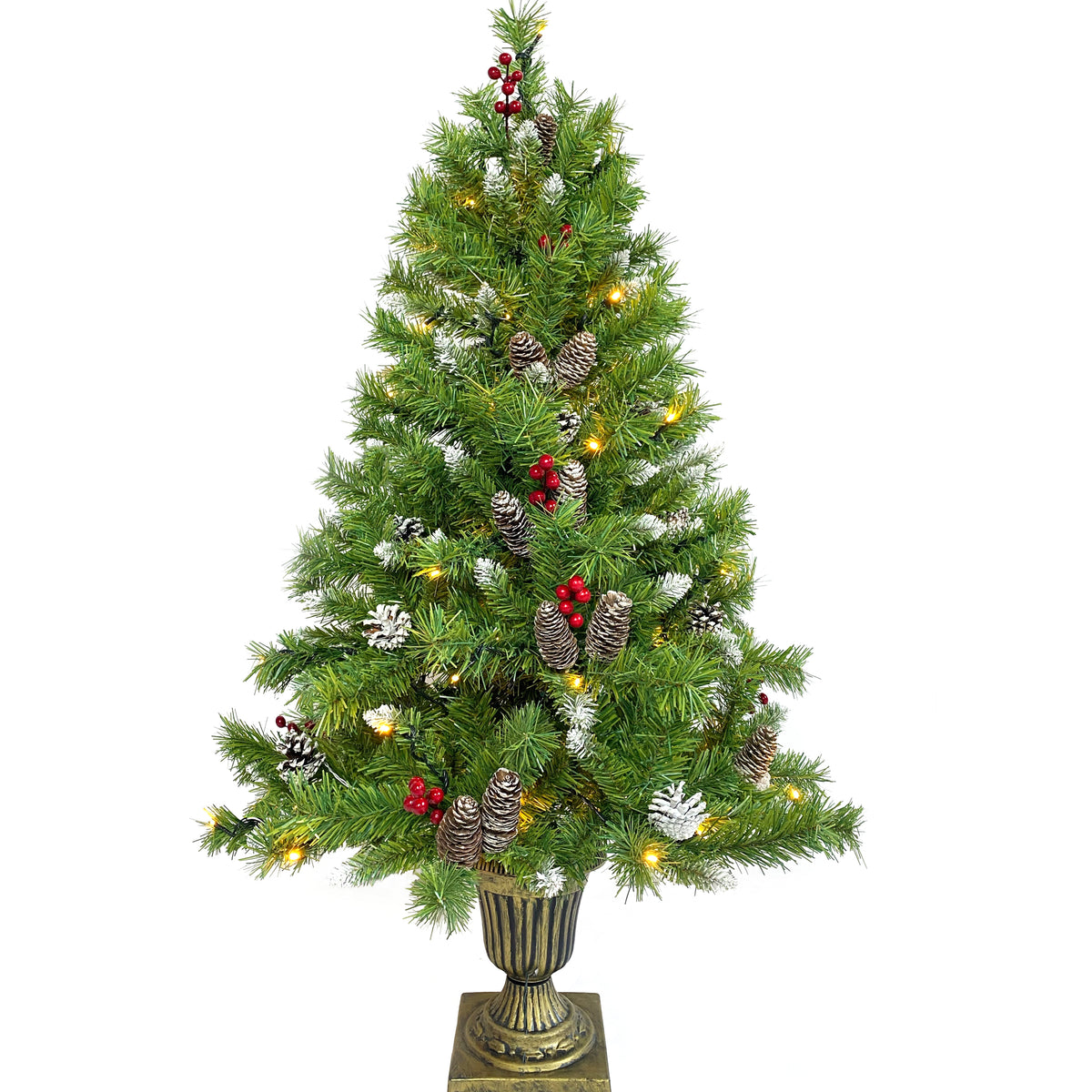 Entrance tree in its urn stand on a white background