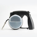 Black 5 in 1 retractable dog leash with round storage compartment