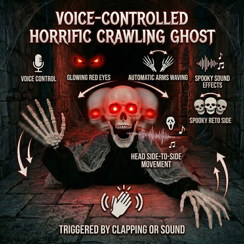 Voice Control Halloween Ghost with Glowing Eyes