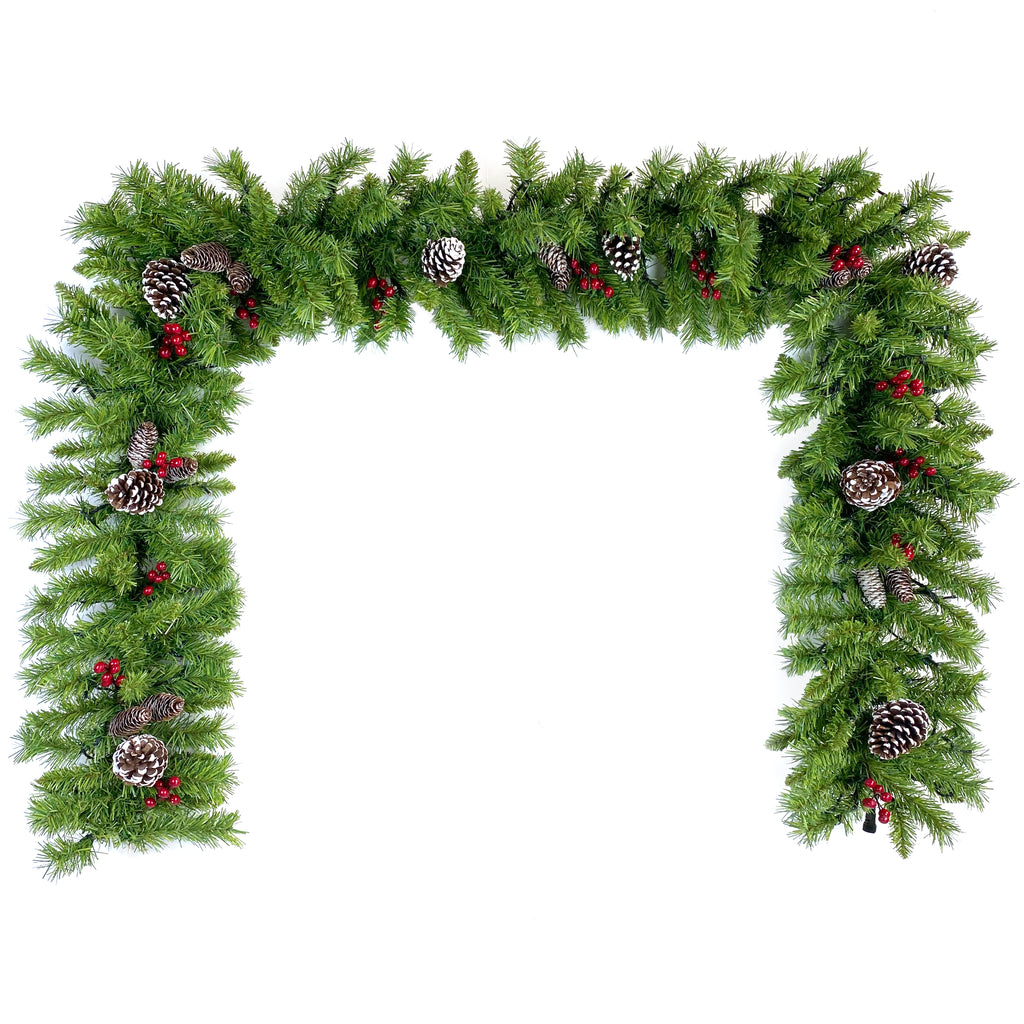 Pre-lit garland on a white background