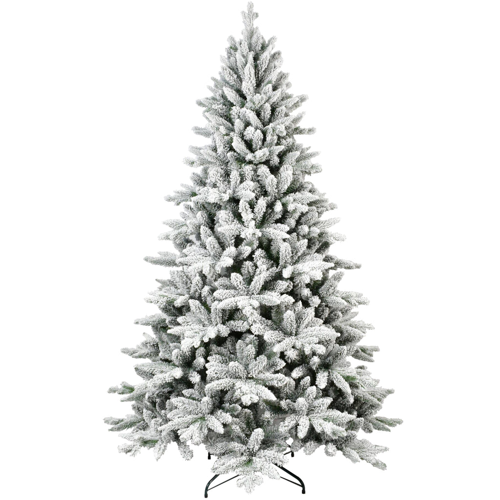 5FT flocked Christmas tree on a white background