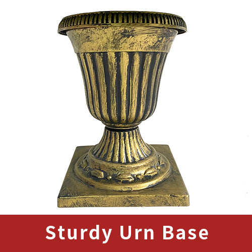 Sturdy urn base for the entrance trees