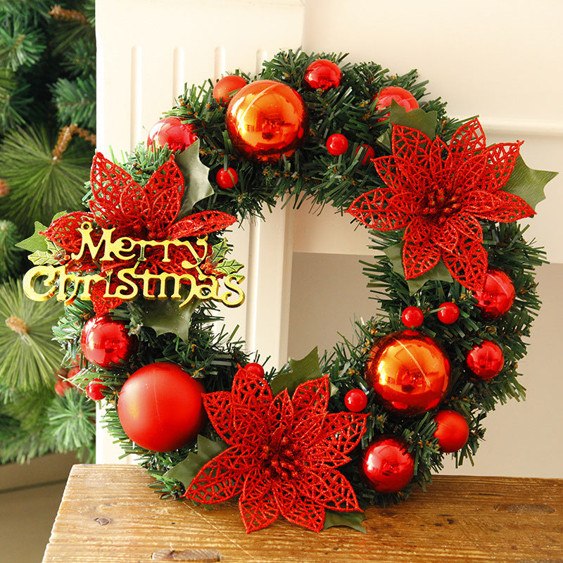 Christmas Wreath – 30cm Artificial Door Wreath, Home & Garden Holiday Decor