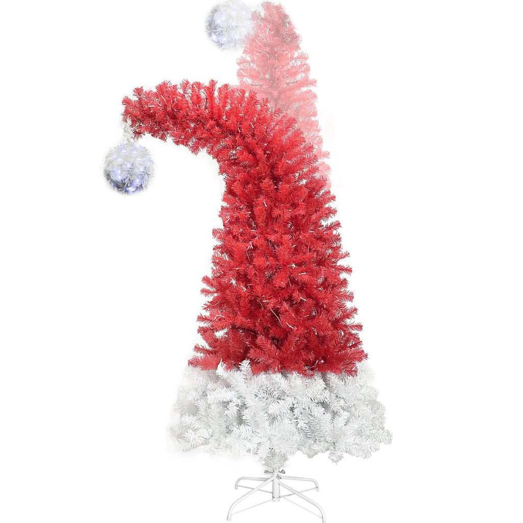 Santa hat tree with pom-pom ornament, front view