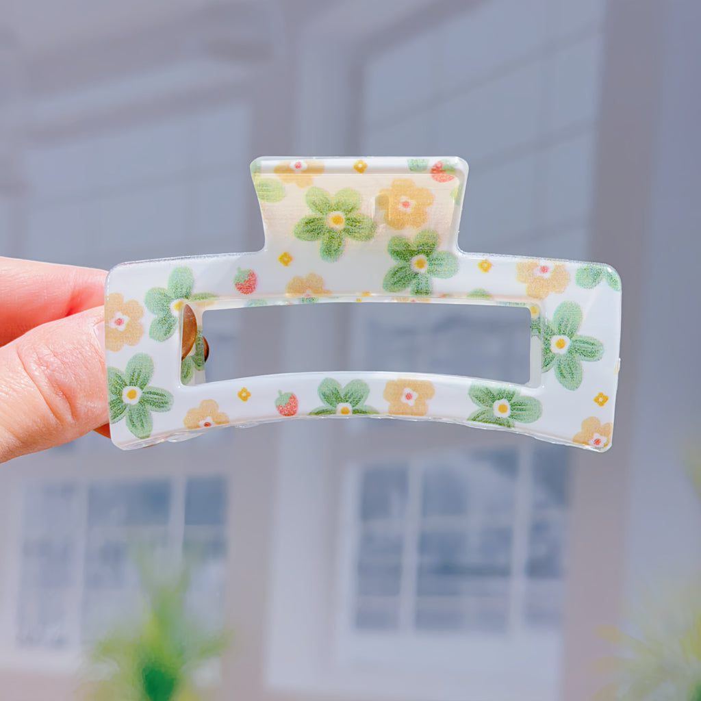 Pressed Flower Hair Claw Clips