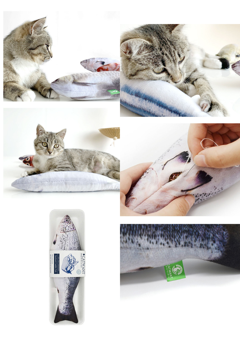 Catnip & Silvervine Fish Cuddle Toy for Cats