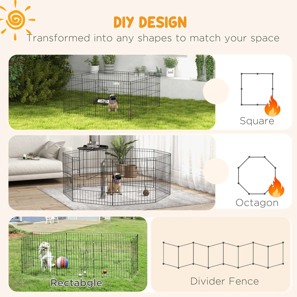 DIY pet playpen shapes — square, octagon, rectangle or room divider fence