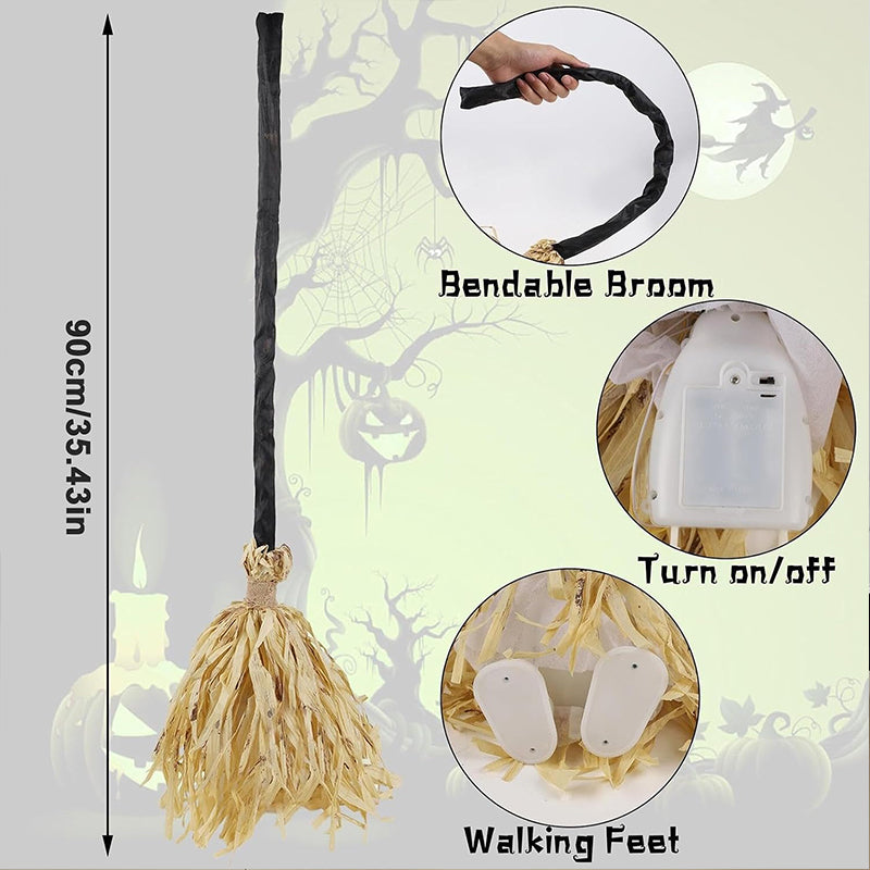 Glowing Witch Broom with Sound Effects