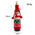 Reindeer knitted wine bottle cover in red and green