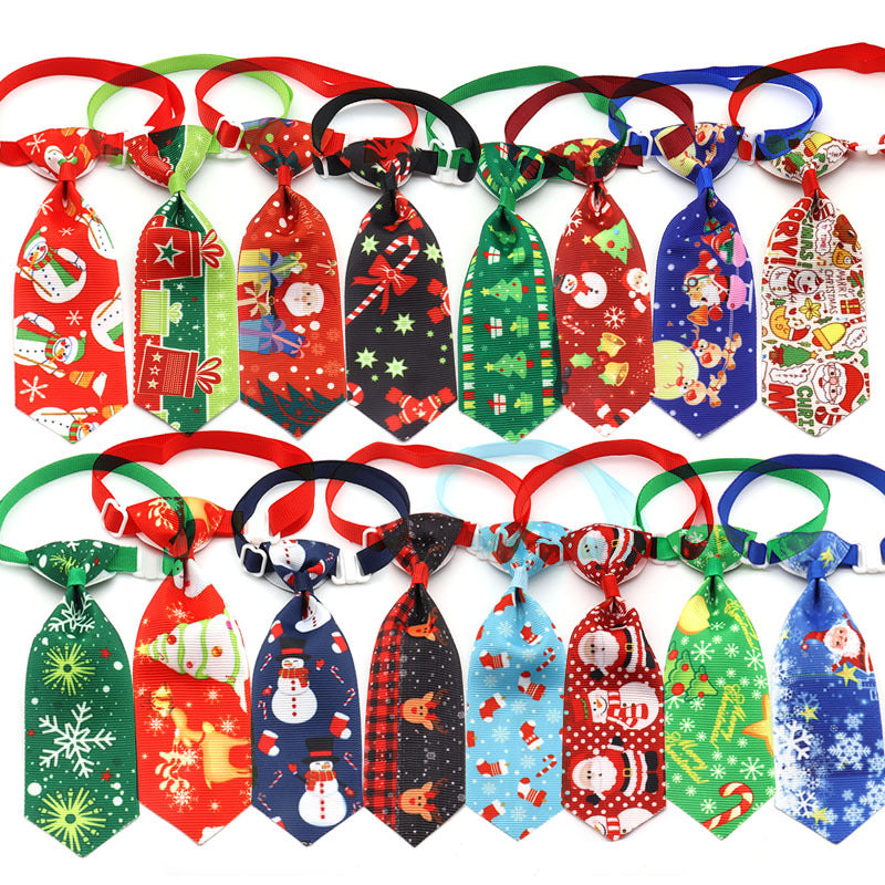 Christmas Pet Tie for Dogs - Festive Holiday Bowtie Neck Tie