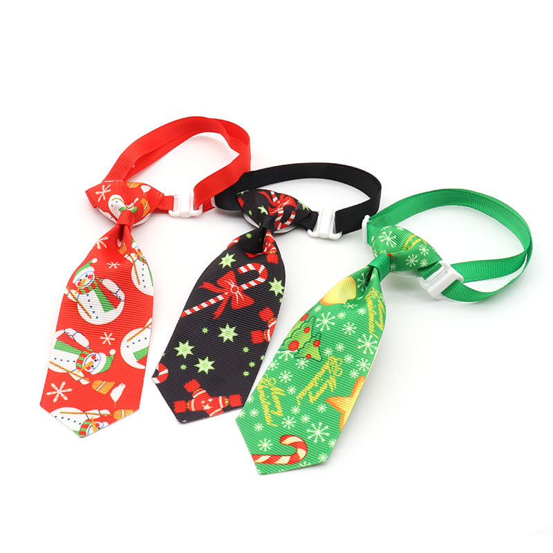Christmas Pet Tie for Dogs - Festive Holiday Bowtie Neck Tie