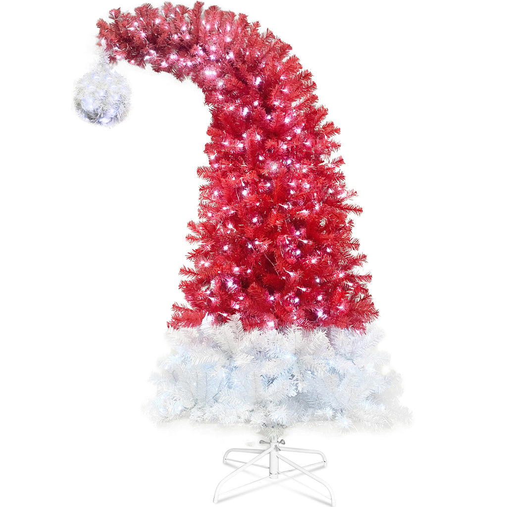 Santa hat Christmas tree on a white background