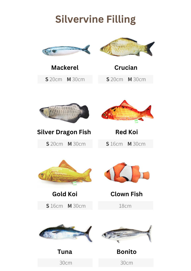 Catnip & Silvervine Fish Cuddle Toy for Cats