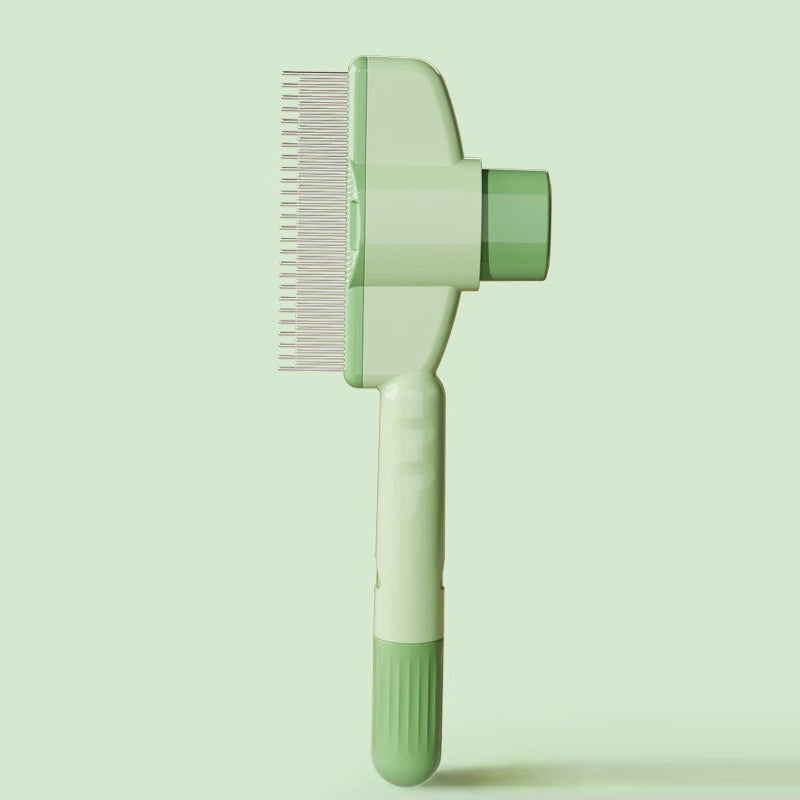 Self-cleaning slicker brush for dogs and cats in green, product view