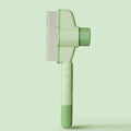 Self-cleaning slicker brush for dogs and cats in green, product view