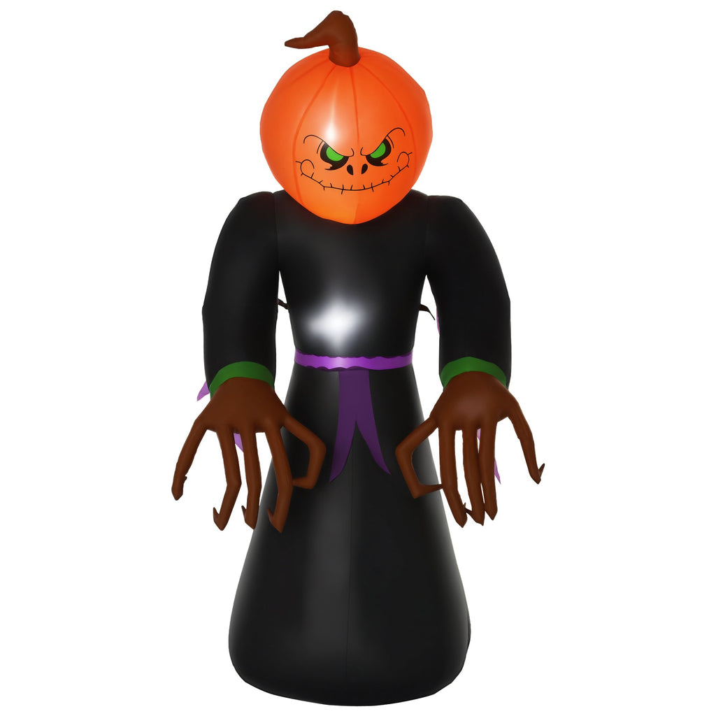7ft Inflatable Halloween Decoration Pumpkin Reaper, Blow-Up Outdoor LED Yard Display with Lights for Garden, Party, Holiday