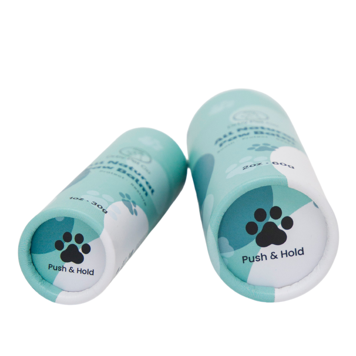 Drby paw balm push-up tubes showing the push and hold base