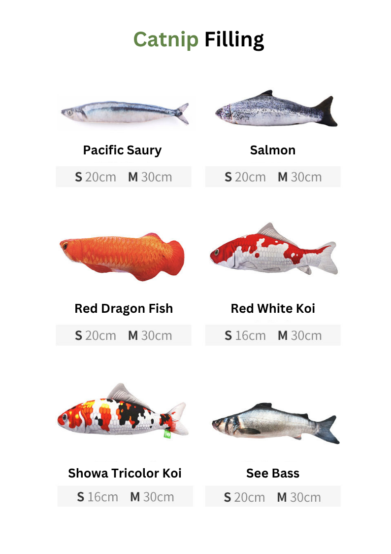 Catnip & Silvervine Fish Cuddle Toy for Cats