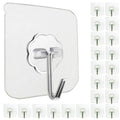 Jwxstore Heavy-Duty Clear Adhesive Wall Hooks — 24-Pack product image