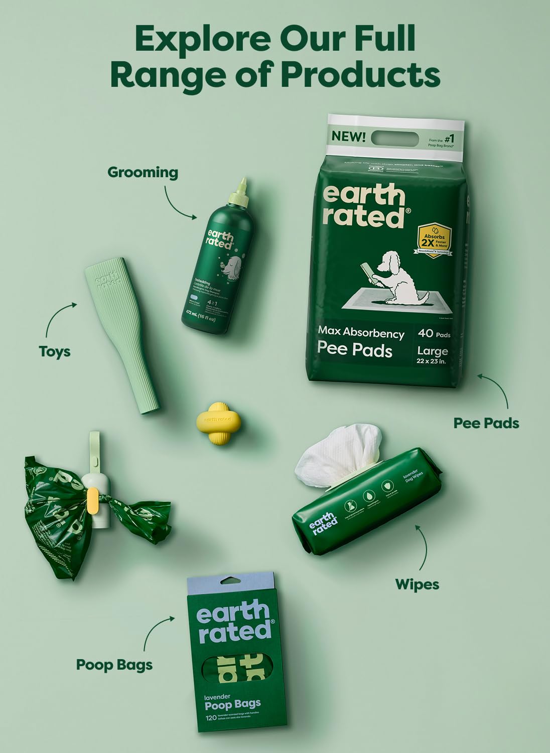 Earth Rated Dog Poo Bags, Guaranteed Leak Proof and Extra Thick Waste Bag Refill Rolls For Dogs, Lavender Scented, 270 Count