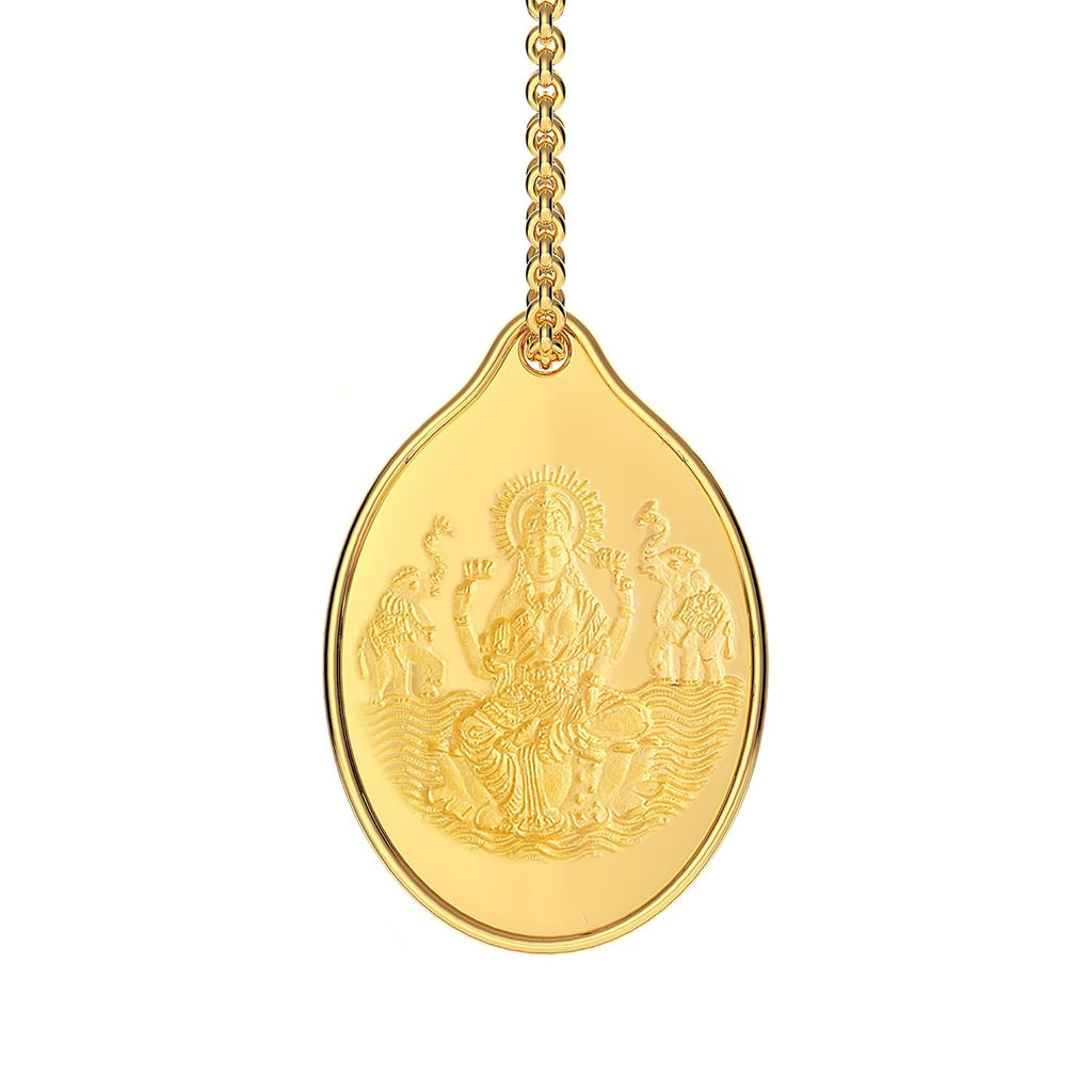 Malabar Gold & Diamonds 24K (999) Gold Coin Pendant 2 grams |Gold Coin cum Pendant for Birthday, Wedding, Akshaya Tritiya & Festive Gift, Goddess Laxmi Impression