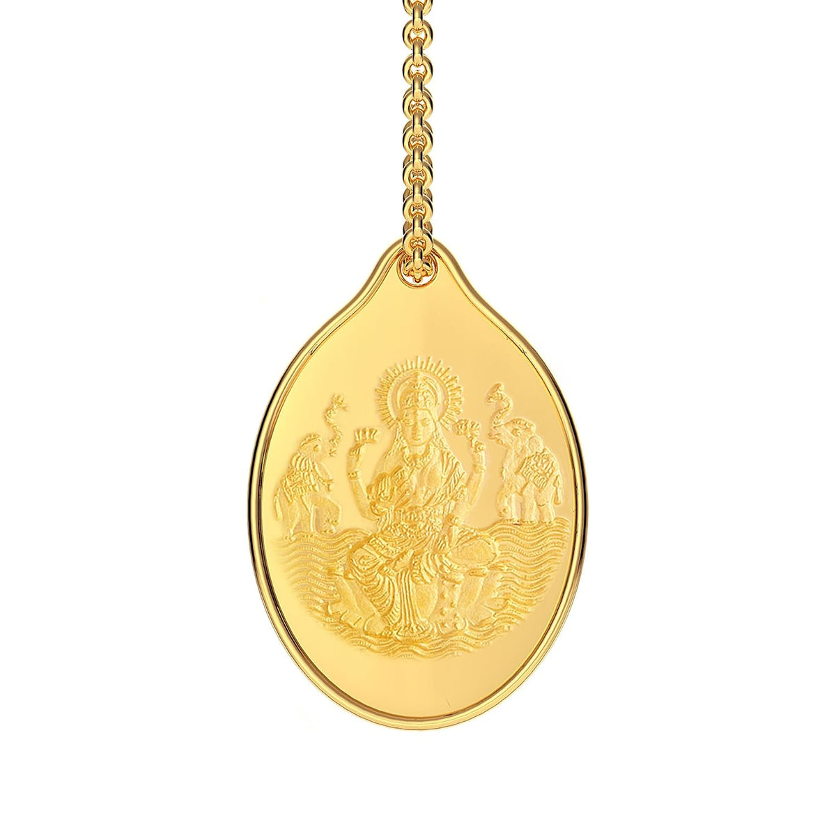 Malabar Gold & Diamonds 24K (999) Gold Coin Pendant 2 grams |Gold Coin cum Pendant for Birthday, Wedding, Akshaya Tritiya & Festive Gift, Goddess Laxmi Impression
