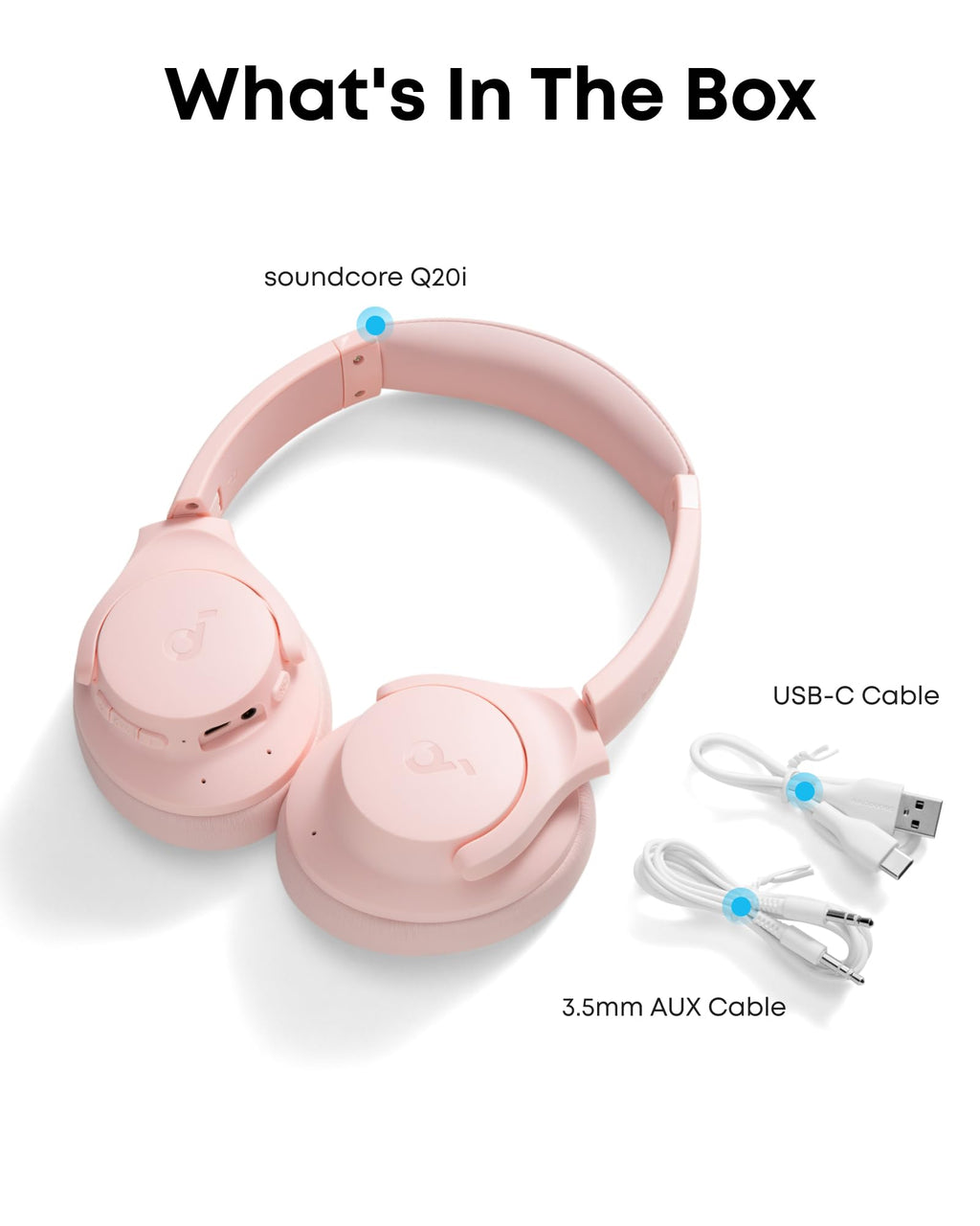 Soundcore by Anker Q20i Hybrid Active Noise Cancelling Headphones, White