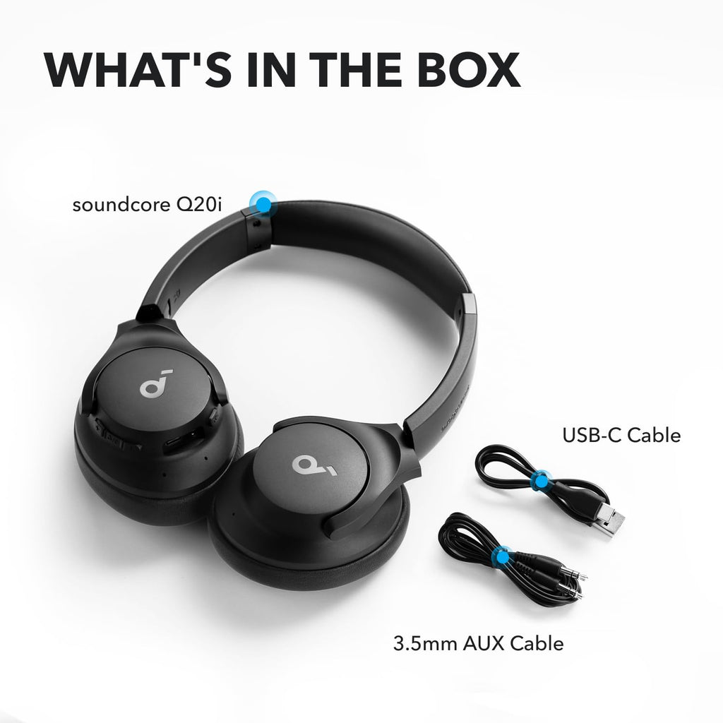 Soundcore by Anker Q20i Hybrid Active Noise Cancelling Headphones, White