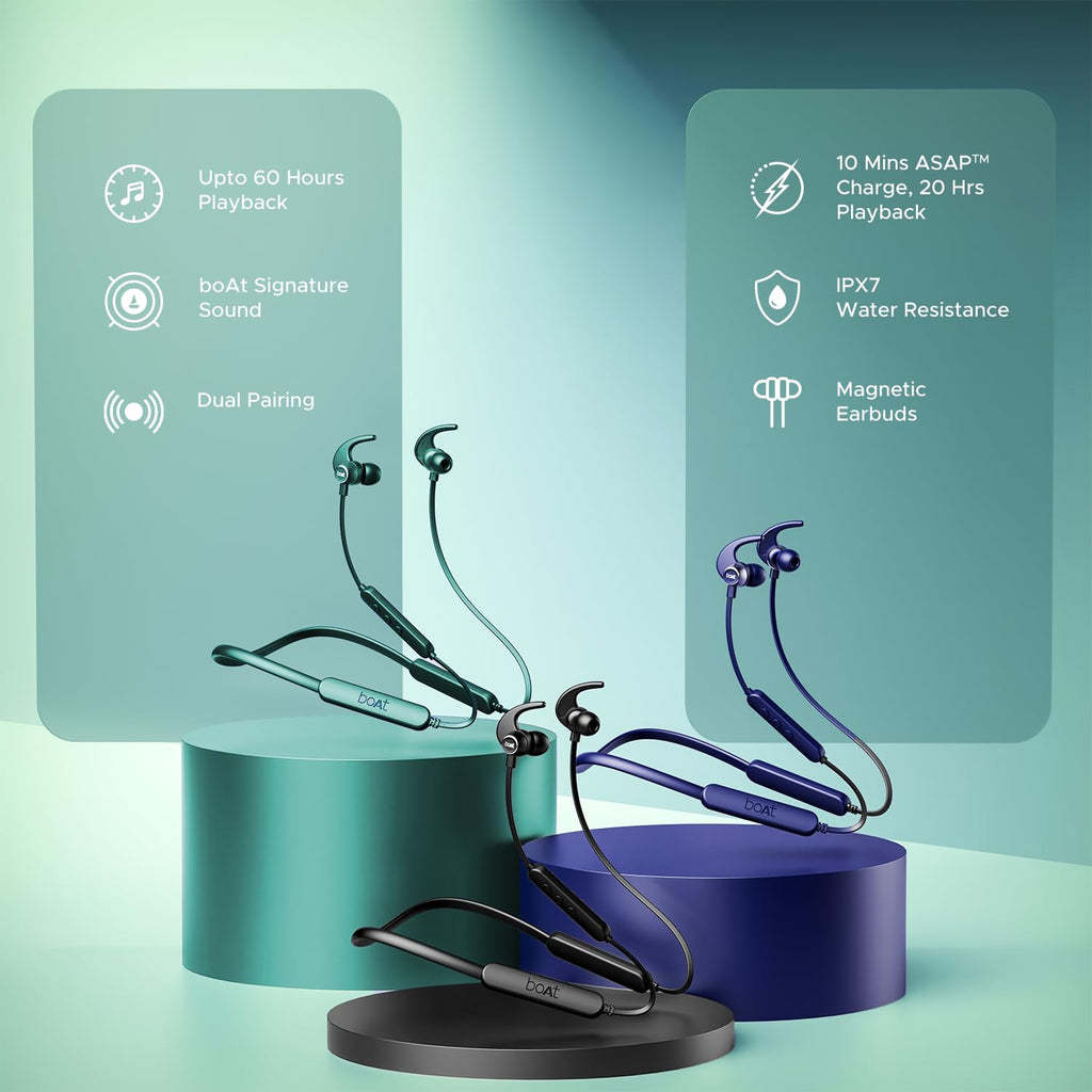 boAt Rockerz 255 Pro+ Wireless Neckband Earphones – Navy Blue