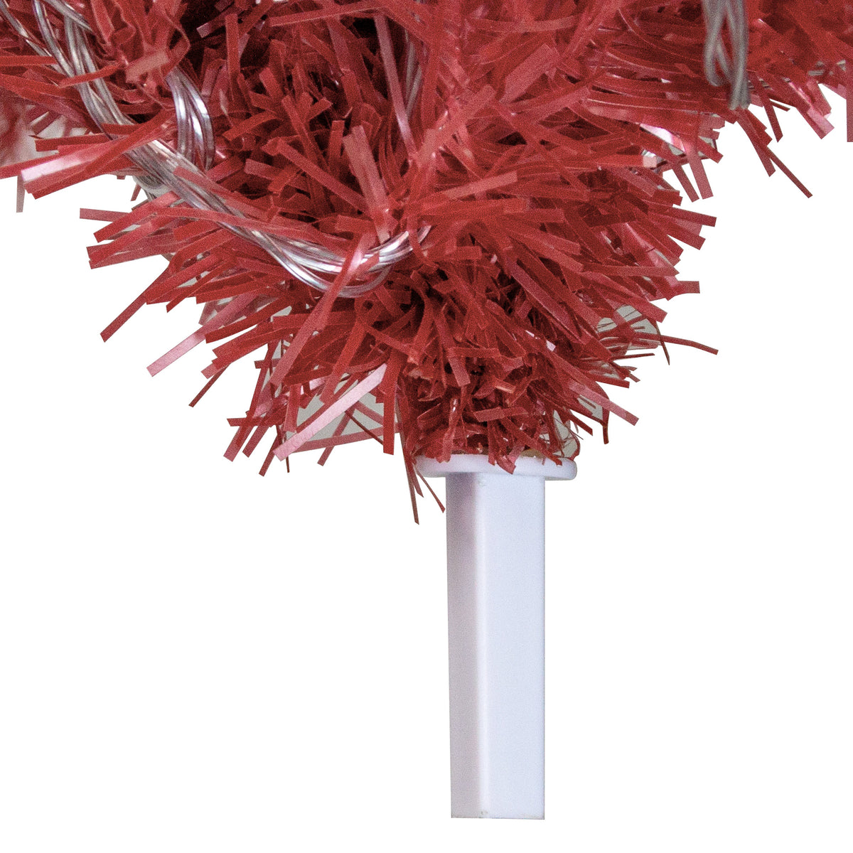 Branch and pole detail of the Santa hat tree