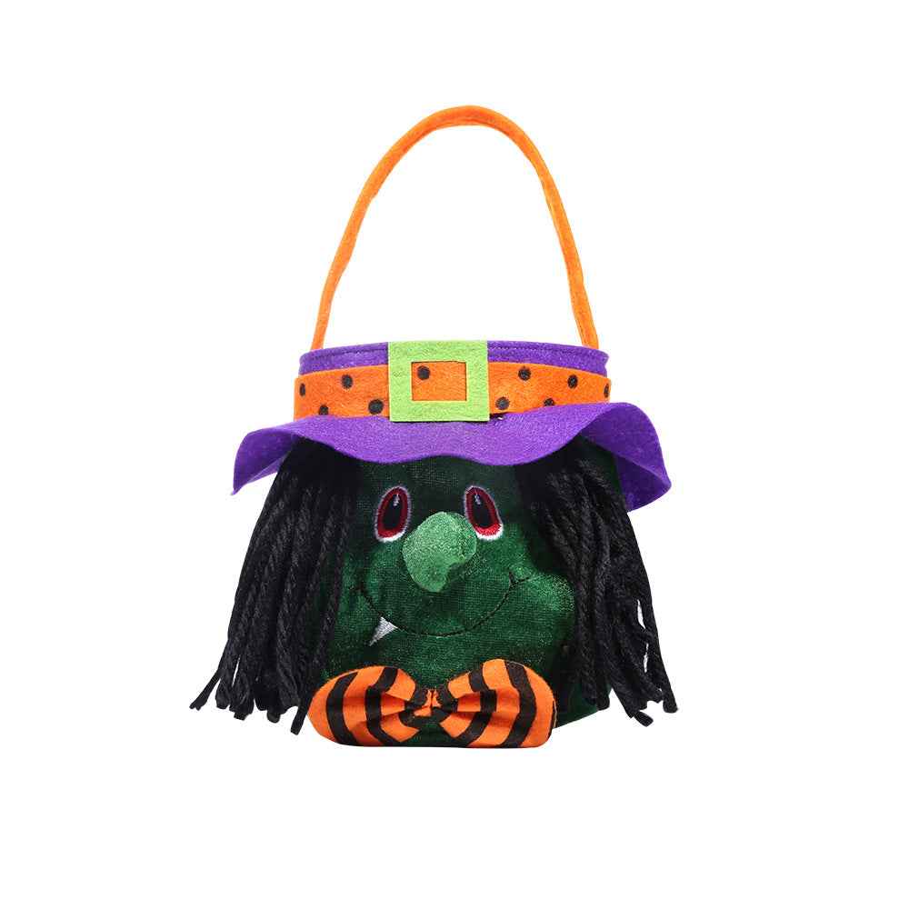 Halloween Trick-or-Treat Candy Tote Bag – Hooded Round Cloth Bag, Character Styles