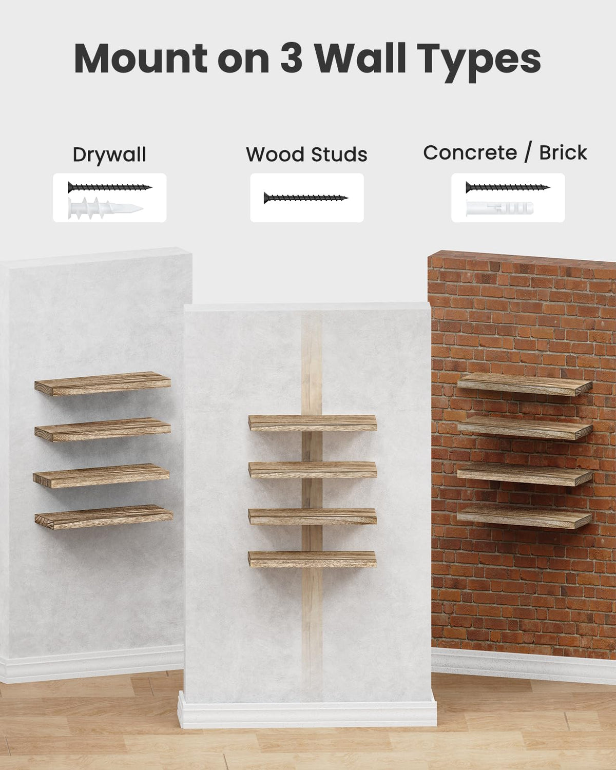 AMADA Natural Wood Floating Shelves — Set of 4 product image 6