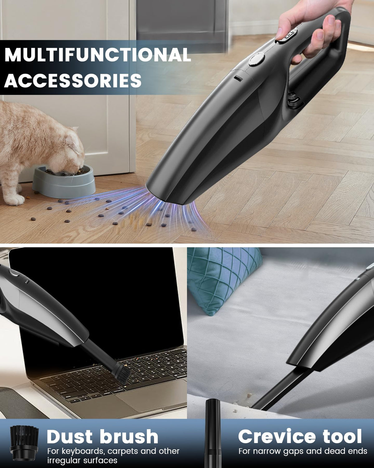 SERVOMASTER Handheld Vacuum Cleaner Cordless, Mini Vacuum Cleaner Rechargeable, 120W High Power Vacuum Cleaner with Extra HEPA Filter, Portable Vacuum Cleaner for Car Home Cleaning 🍁 All In One Marketplace Canada
