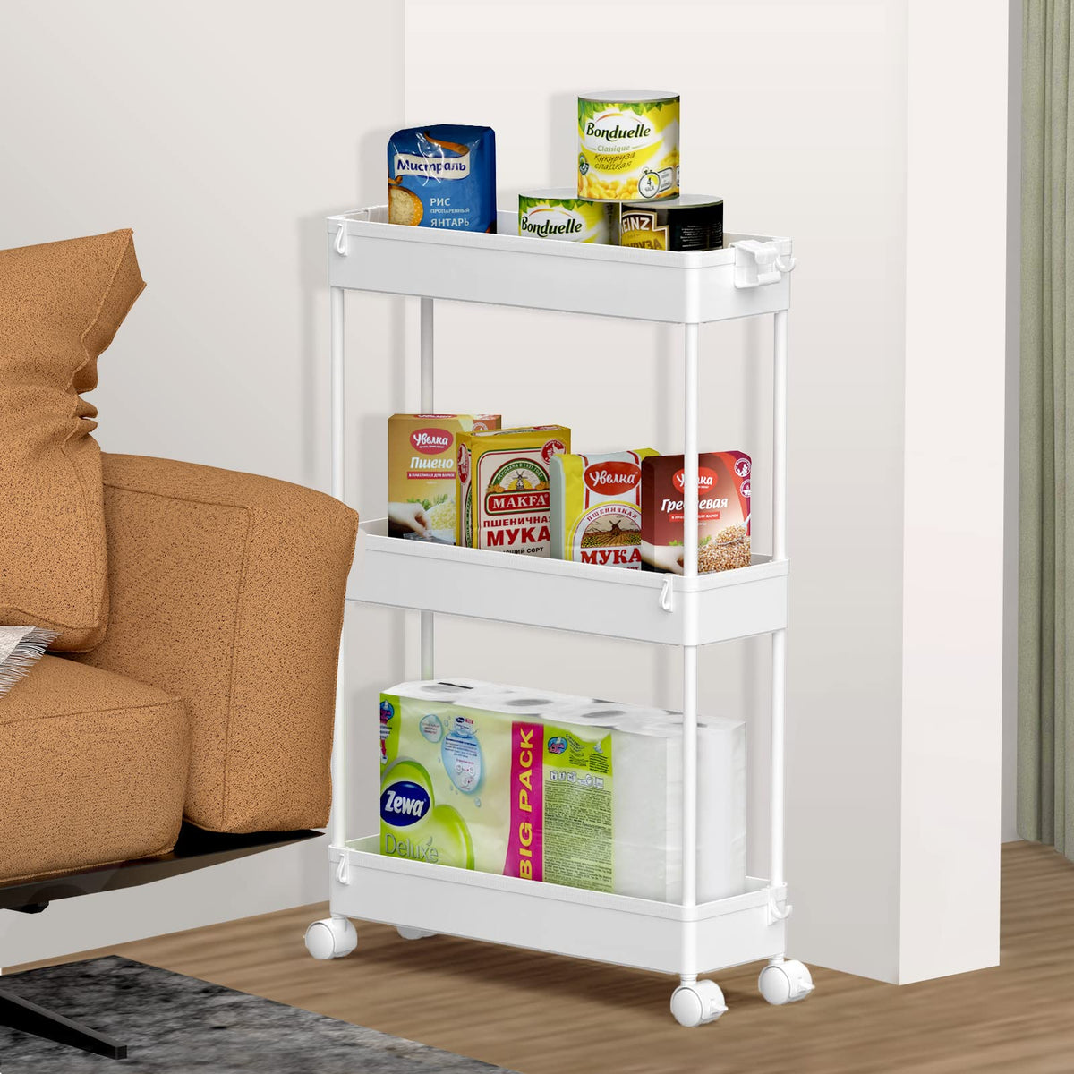 SPACELEAD Slim 3-Tier Rolling Storage Cart product image 7