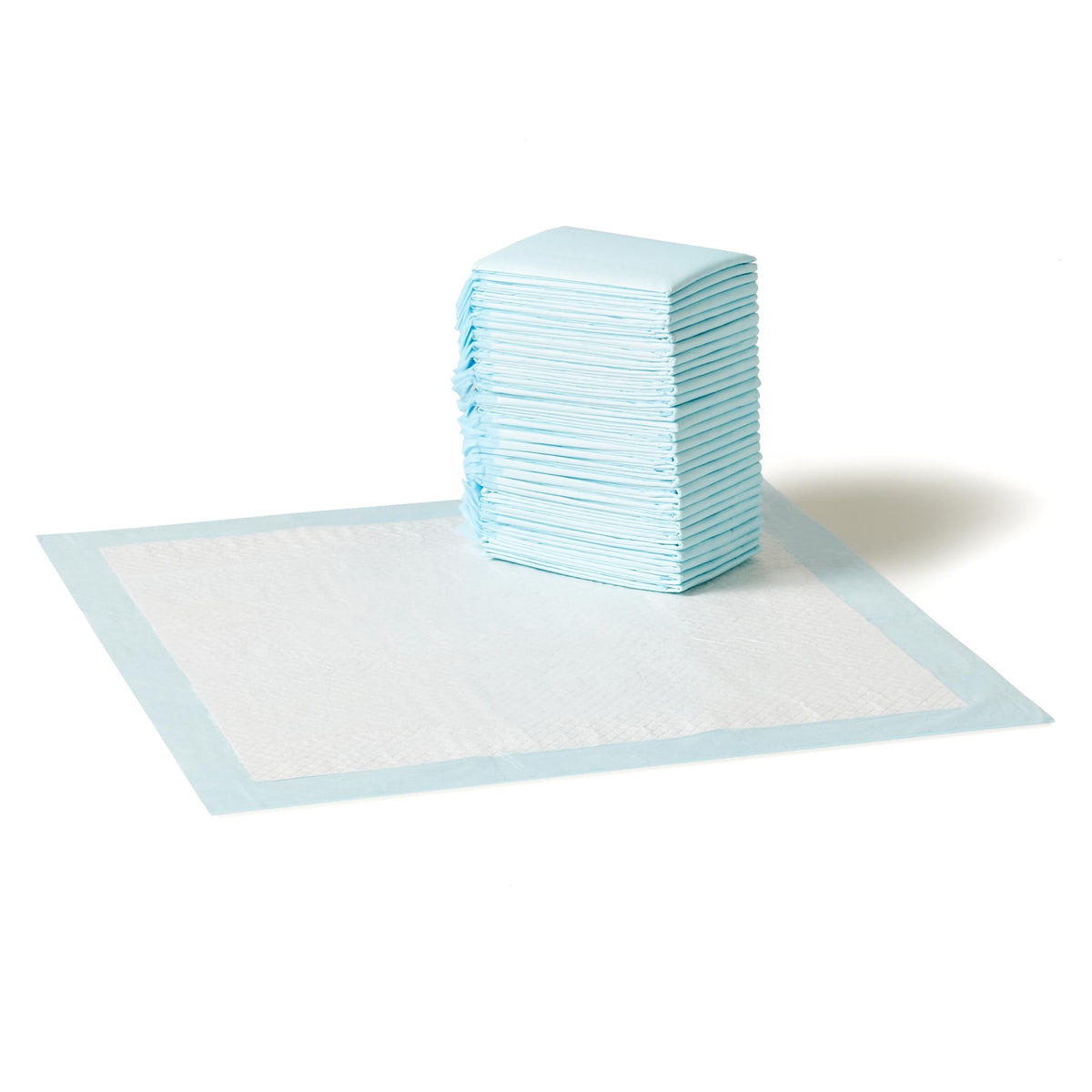 Amazon Basics Puppy Training Pads, 5-Layer Leakproof Design, Quick-Dry Surface, Regular 56 x 56 cm, Pack of 50, Blue