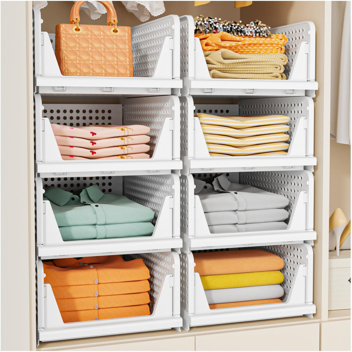 SNSLXH Foldable Stackable Closet Organizers — 5-Pack product image