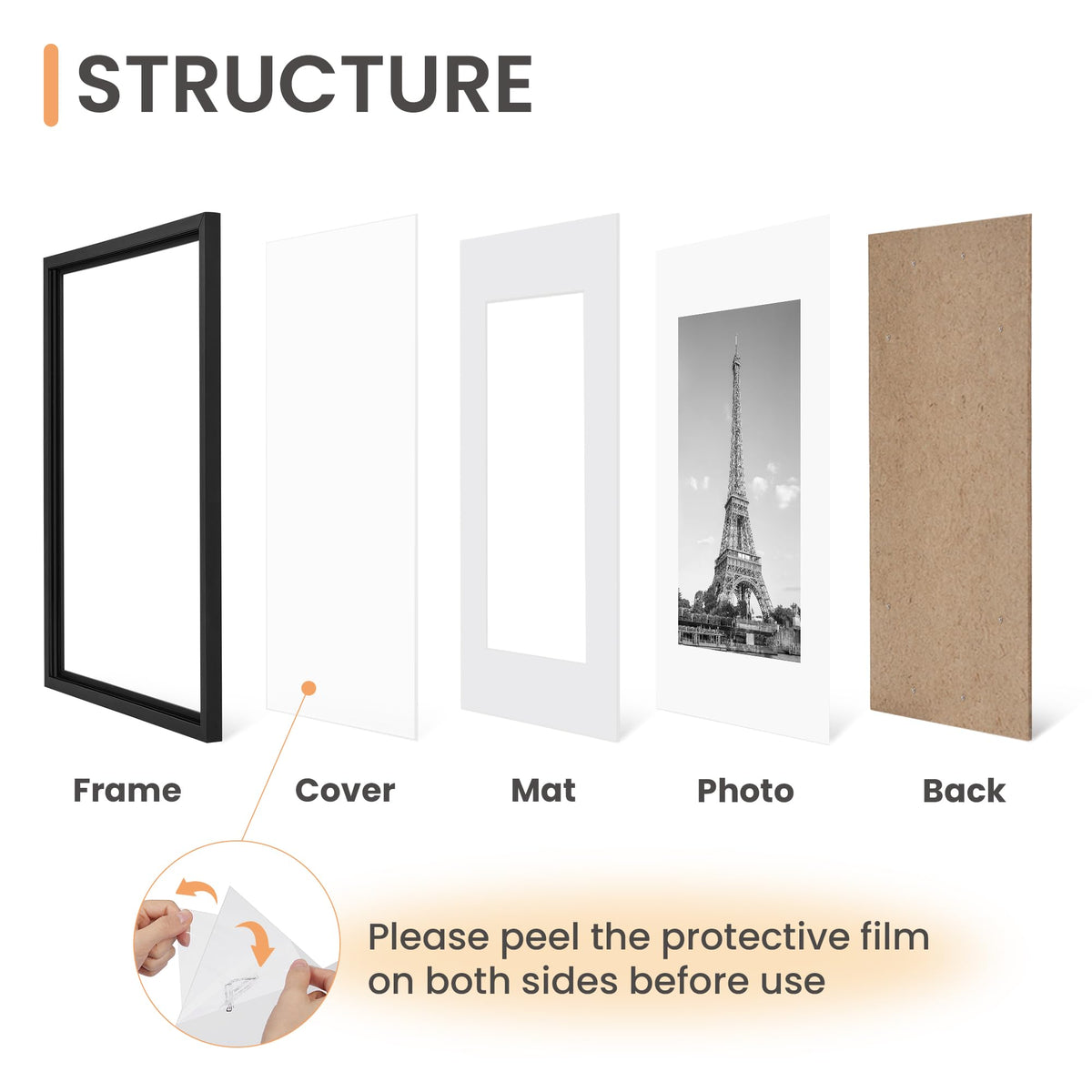 upsimples Black Gallery Picture Frames — Set of 5 product image 3