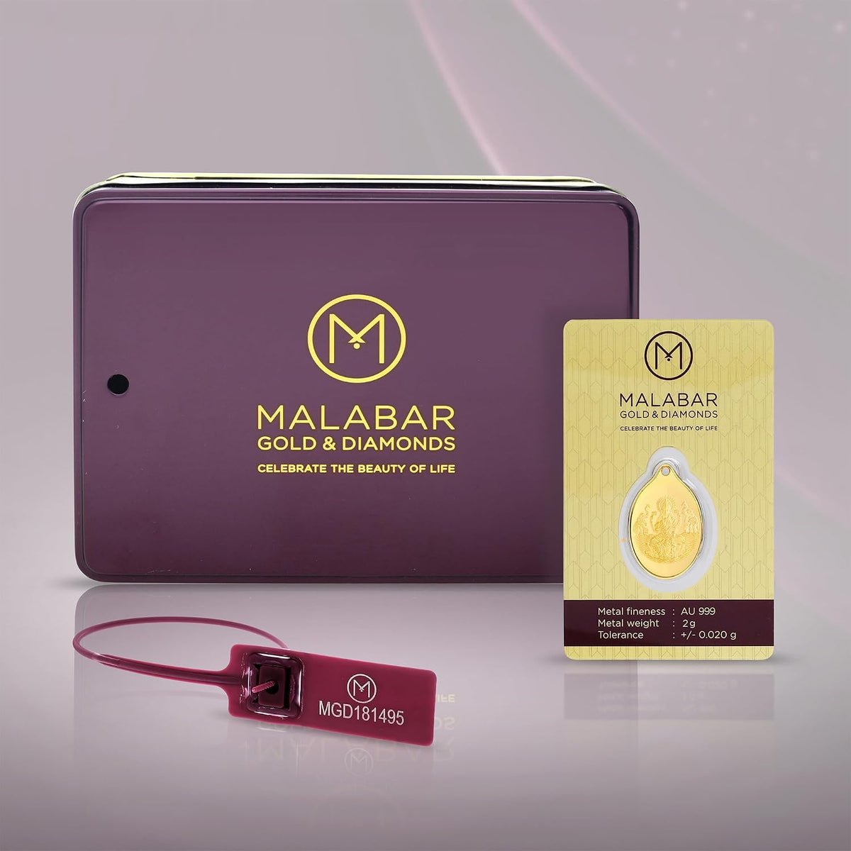 Malabar Gold & Diamonds 24K (999) Gold Coin Pendant 2 grams |Gold Coin cum Pendant for Birthday, Wedding, Akshaya Tritiya & Festive Gift, Goddess Laxmi Impression