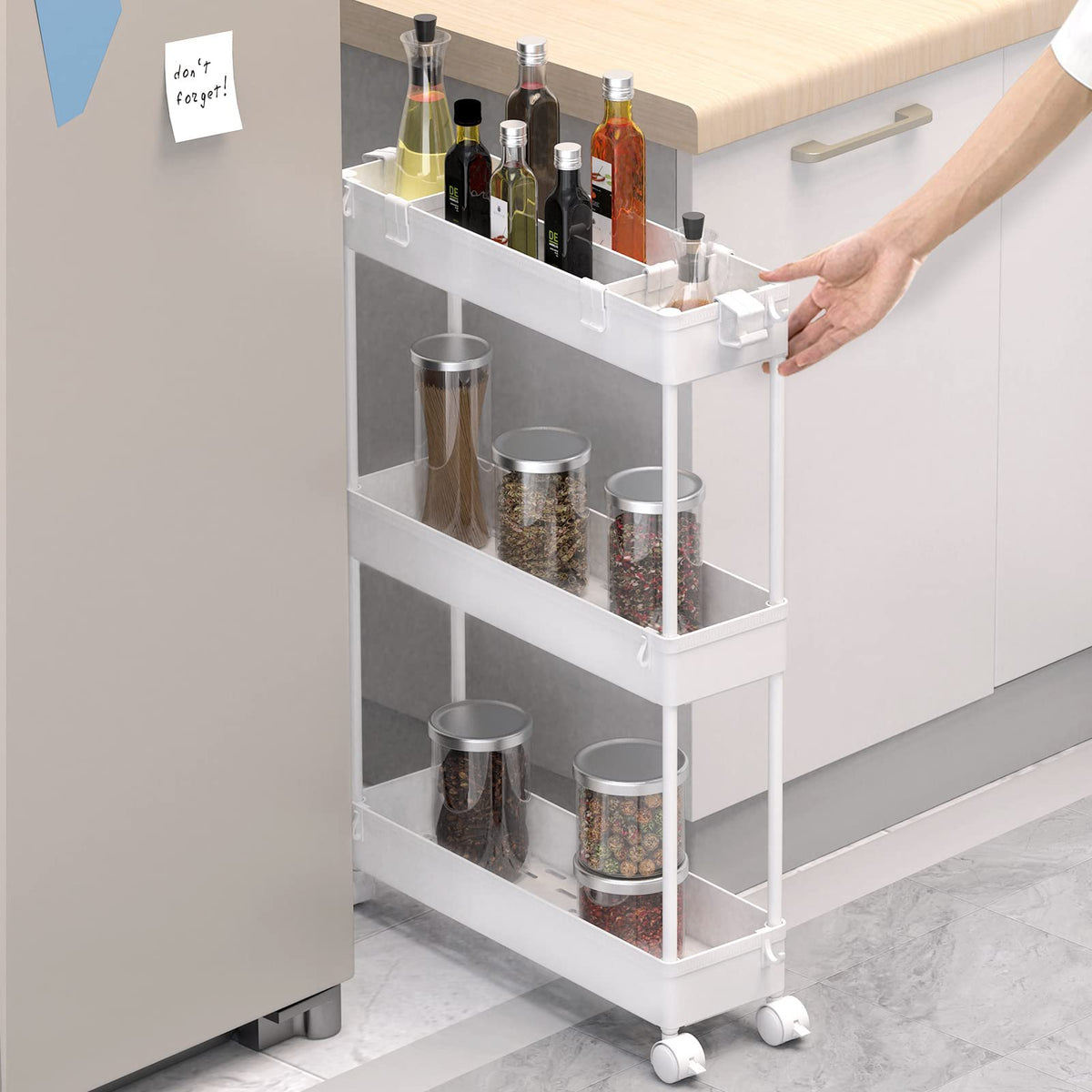 SPACELEAD Slim 3-Tier Rolling Storage Cart product image 2