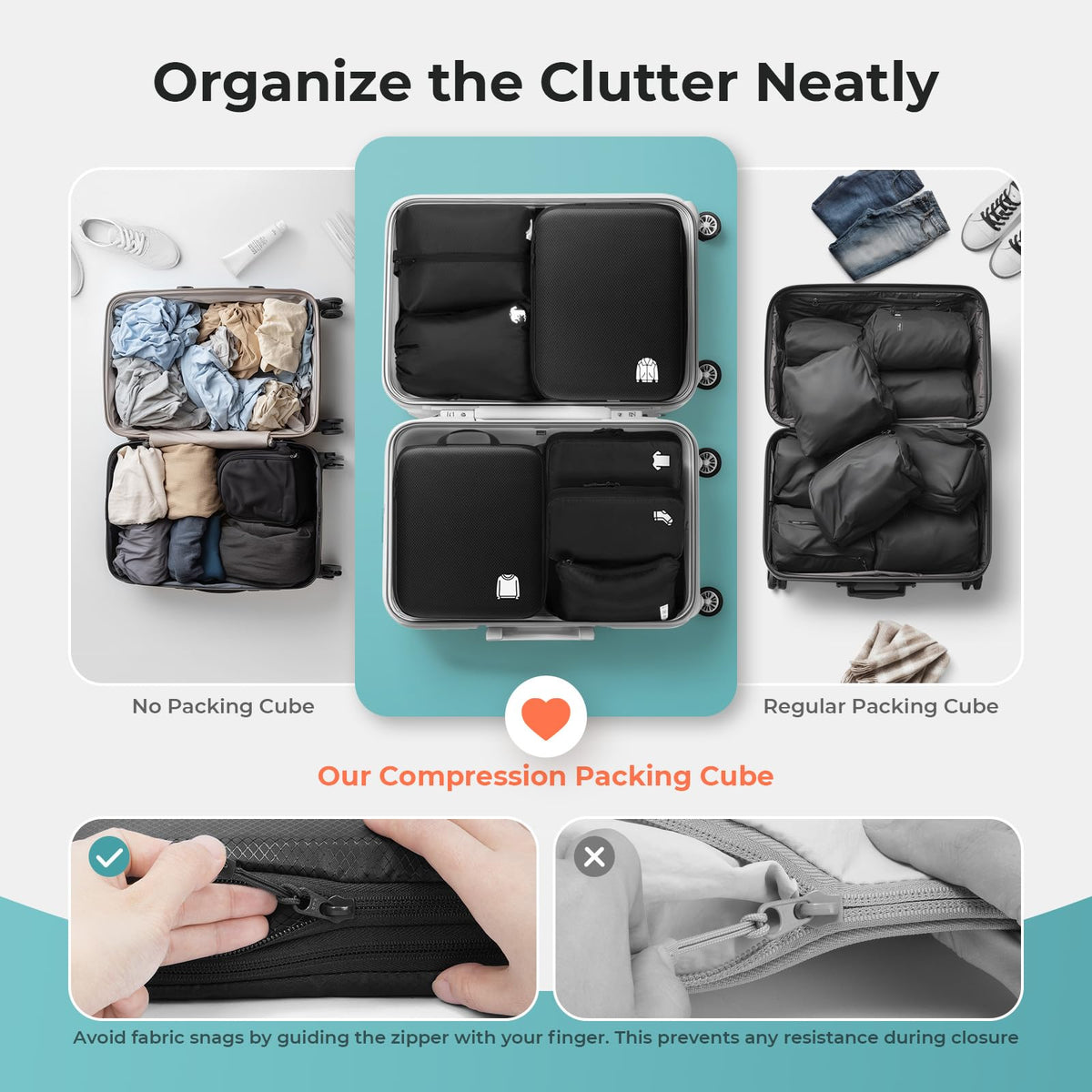 8-Piece Compression Packing Cubes Set product image 7