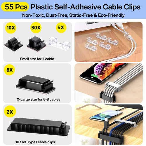 313-Piece Cable Management Kit | Desk & TV Cord Organizer
