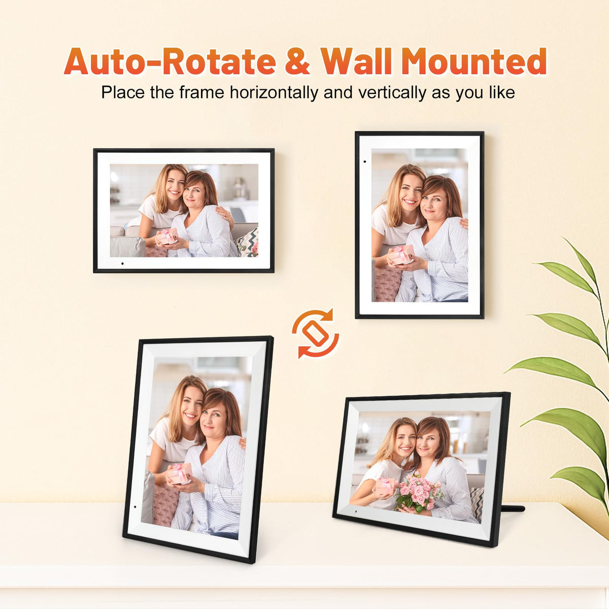 Anna Bella 10.1 in WiFi Digital Photo Frame – 1280x800 IPS Touch Screen, 32GB, App Sharing