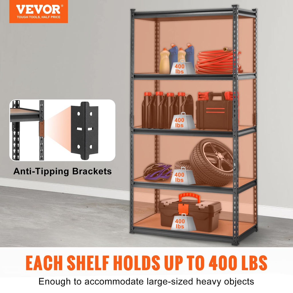VEVOR 5-Tier Heavy-Duty Storage Shelving — 36 × 18 × 72 in product image 2